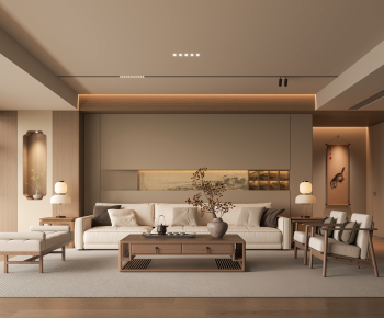 New Chinese Style A Living Room-ID:877866986