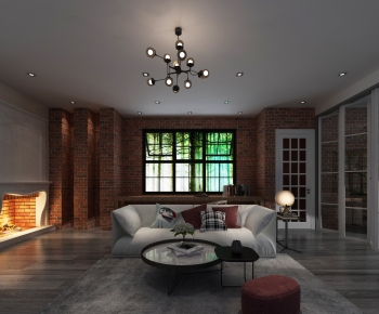 Industrial Style A Living Room-ID:931845907