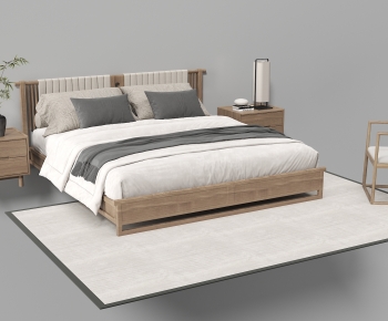 New Chinese Style Double Bed-ID:653623109