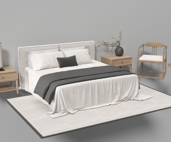 New Chinese Style Double Bed-ID:399566891