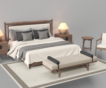 New Chinese Style Double Bed-ID:792633067