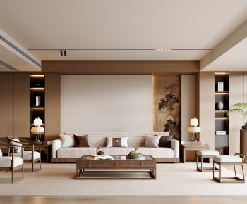 New Chinese Style A Living Room-ID:895760062