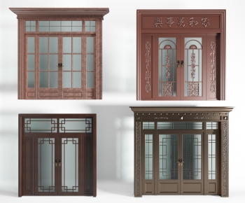 New Chinese Style Double Door-ID:676141989