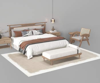 New Chinese Style Double Bed-ID:435451987