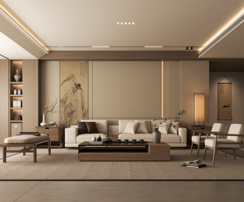 New Chinese Style A Living Room-ID:764152053