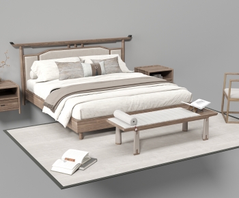 New Chinese Style Double Bed-ID:232023951