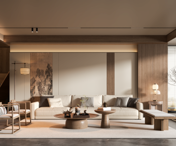 New Chinese Style A Living Room-ID:594676976