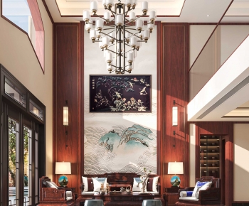 New Chinese Style A Living Room-ID:488989111