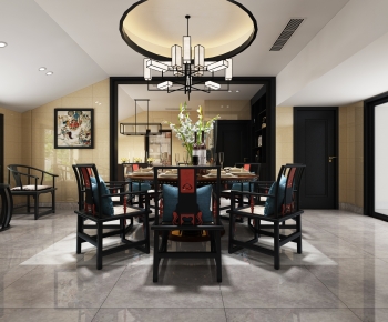 New Chinese Style Dining Room-ID:619338044