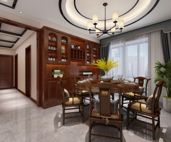 New Chinese Style Dining Room-ID:921278951