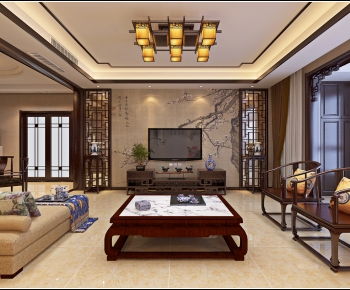 Chinese Style A Living Room-ID:657296903