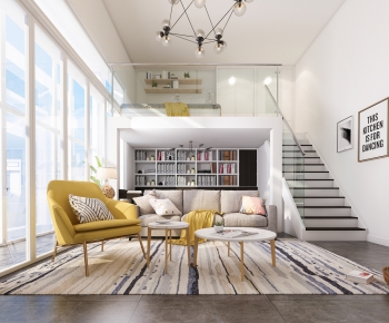 Modern LOFT A Living Room-ID:673883911