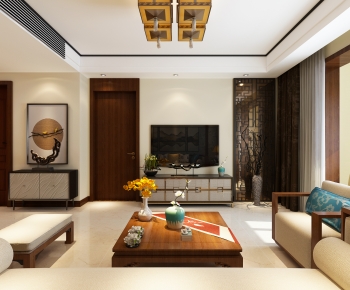 New Chinese Style A Living Room-ID:354563004