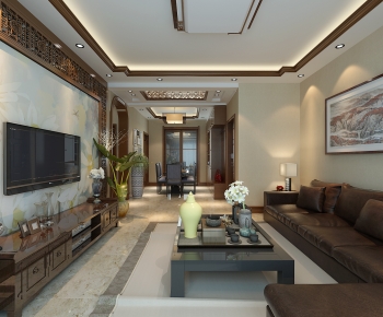 New Chinese Style A Living Room-ID:108268985