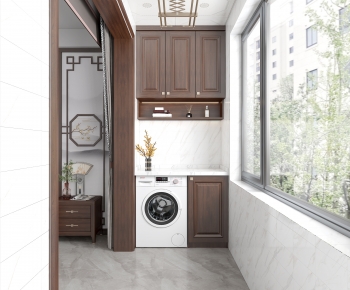 New Chinese Style Balcony Laundry Room-ID:639739034