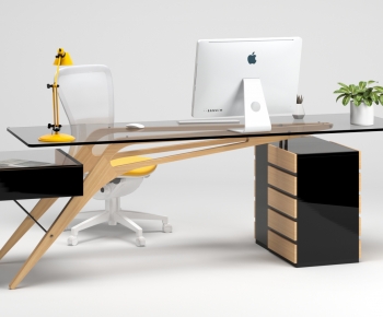 Modern Office Desk And Chair-ID:560220006