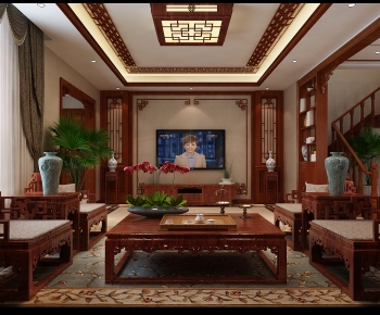 Chinese Style A Living Room-ID:551754007