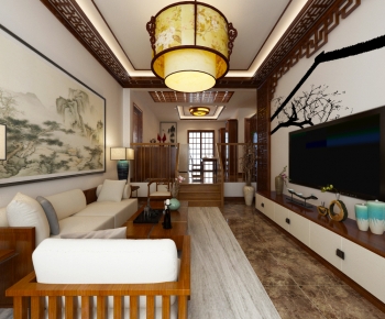 New Chinese Style A Living Room-ID:432751282