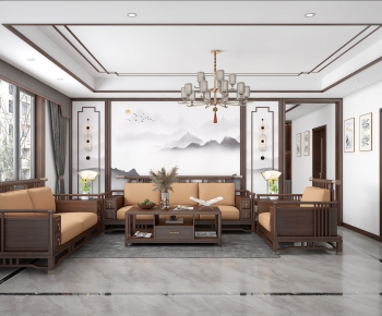 New Chinese Style A Living Room-ID:531713017