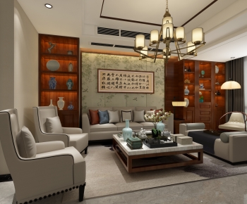 New Chinese Style A Living Room-ID:420118099