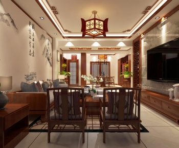 New Chinese Style A Living Room-ID:849590069