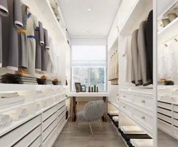 Modern Clothes Storage Area-ID:691442978