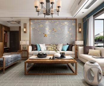 New Chinese Style A Living Room-ID:281570012