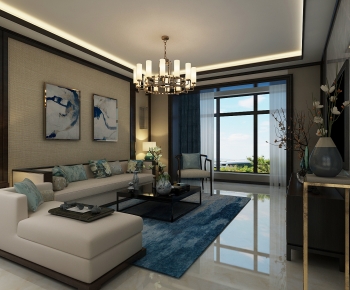 New Chinese Style A Living Room-ID:685561909