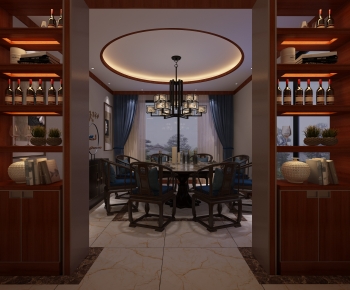 New Chinese Style Dining Room-ID:657897009