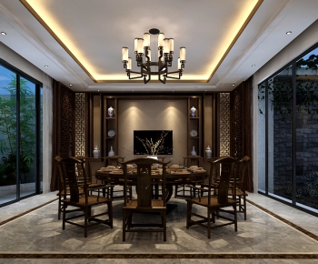 New Chinese Style Dining Room-ID:166126975