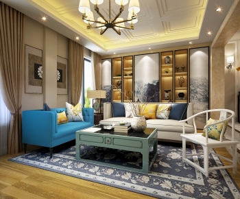 New Chinese Style A Living Room-ID:267198094