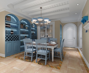 Mediterranean Style Dining Room-ID:412683963