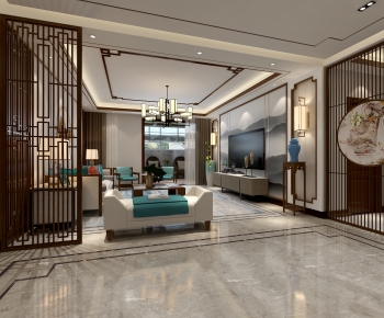 New Chinese Style A Living Room-ID:112162114