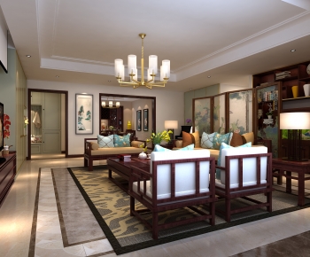 New Chinese Style A Living Room-ID:469903953