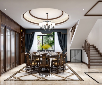 New Chinese Style Dining Room-ID:196712972