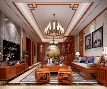 Chinese Style A Living Room-ID:142128947