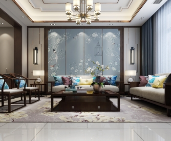 New Chinese Style A Living Room-ID:404148107