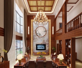 New Chinese Style A Living Room-ID:570190086