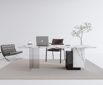 Modern Computer Desk And Chair-ID:666368965