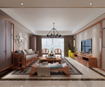 New Chinese Style A Living Room-ID:854548931