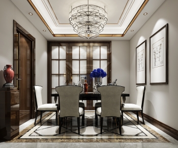 Simple European Style Dining Room-ID:872478966