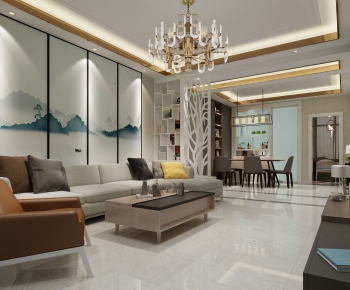 New Chinese Style A Living Room-ID:978106027