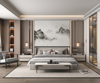 New Chinese Style Bedroom-ID:706990006