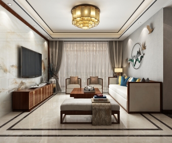 New Chinese Style A Living Room-ID:146779067