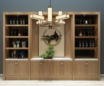 New Chinese Style Wine Cabinet-ID:469650035