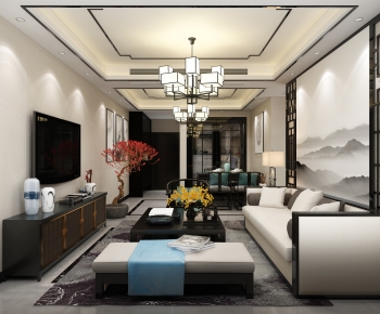 New Chinese Style A Living Room-ID:223366987