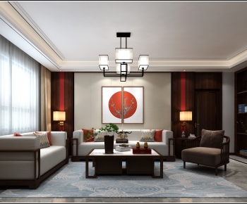 New Chinese Style A Living Room-ID:275530892