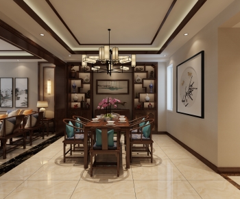 New Chinese Style A Living Room-ID:799614915