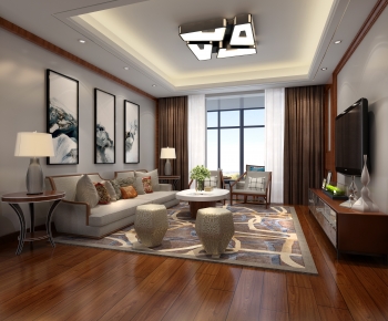 New Chinese Style A Living Room-ID:510112058