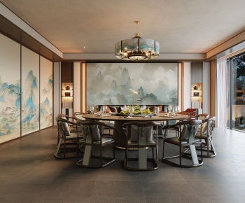 New Chinese Style Dining Room-ID:782444956